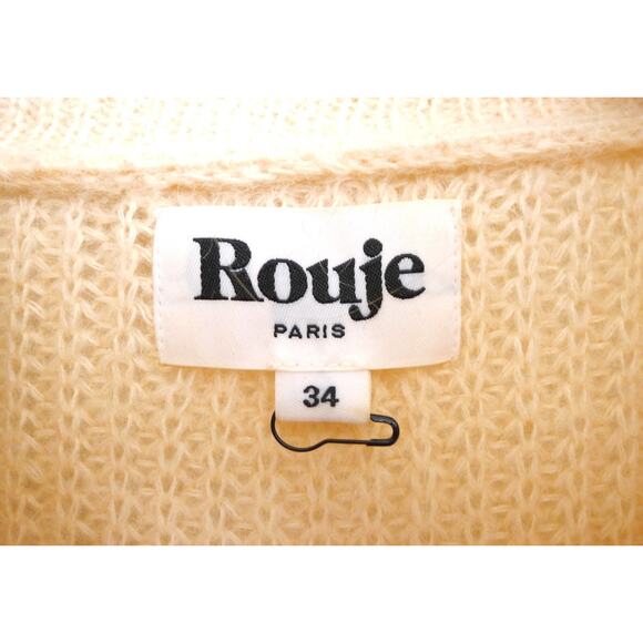 ROUJE PARIS Favin Mohair Wool Half Zip Retro Vintage Sweater Made Italy 34 $265 - Picture 5 of 12